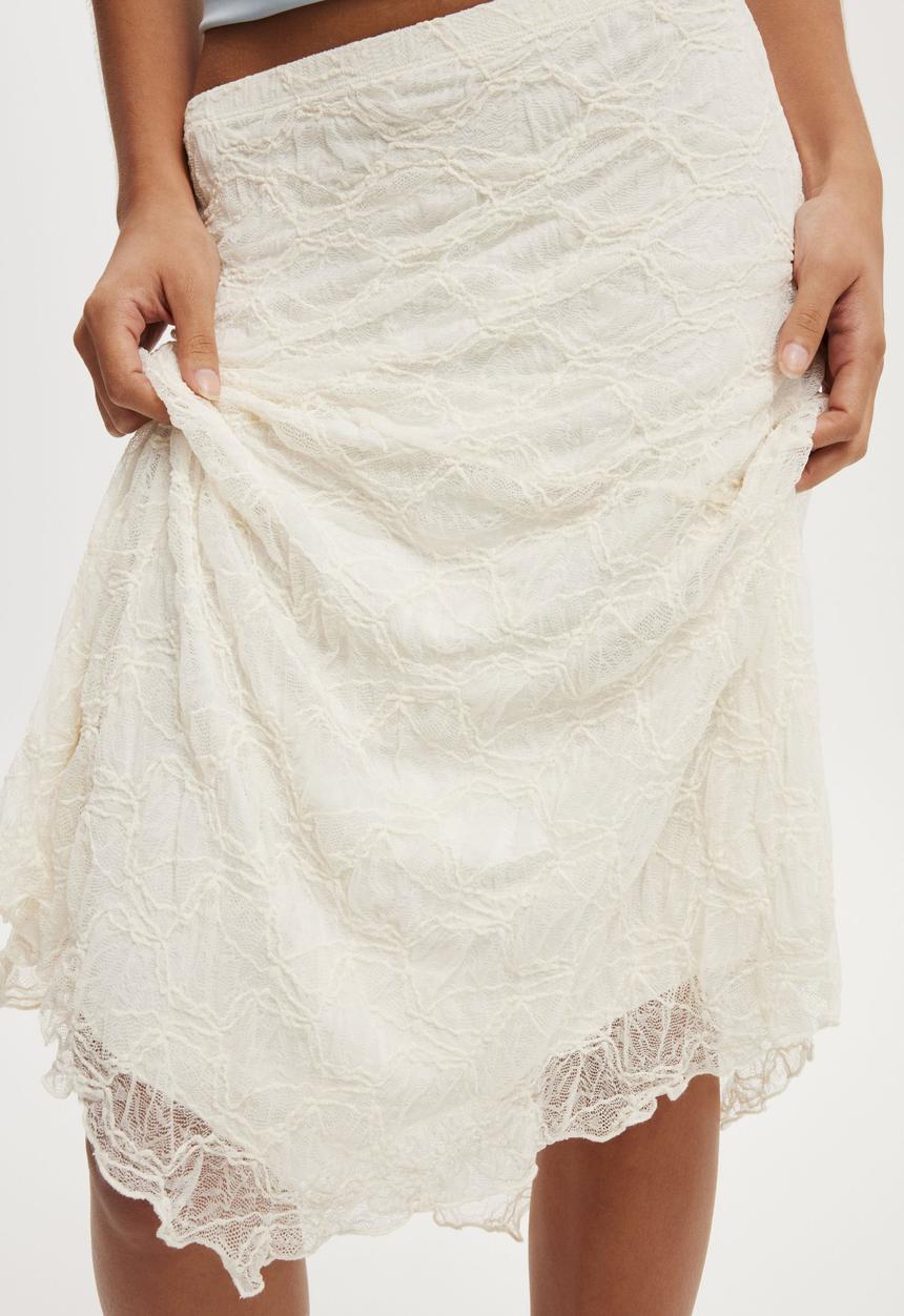 Cotton On - Sofia lace skirt - sand white lace