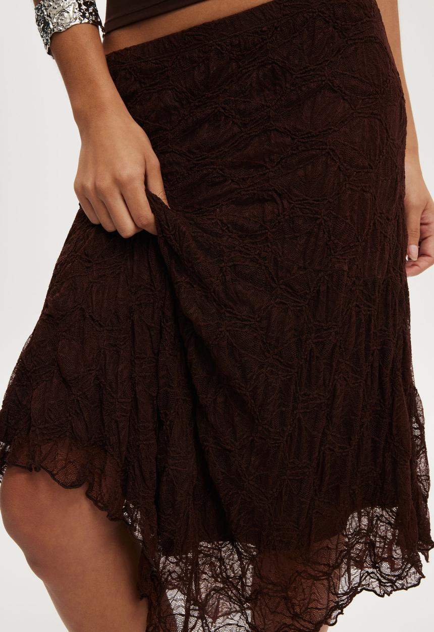 Cotton On - Sofia lace skirt - dark oak