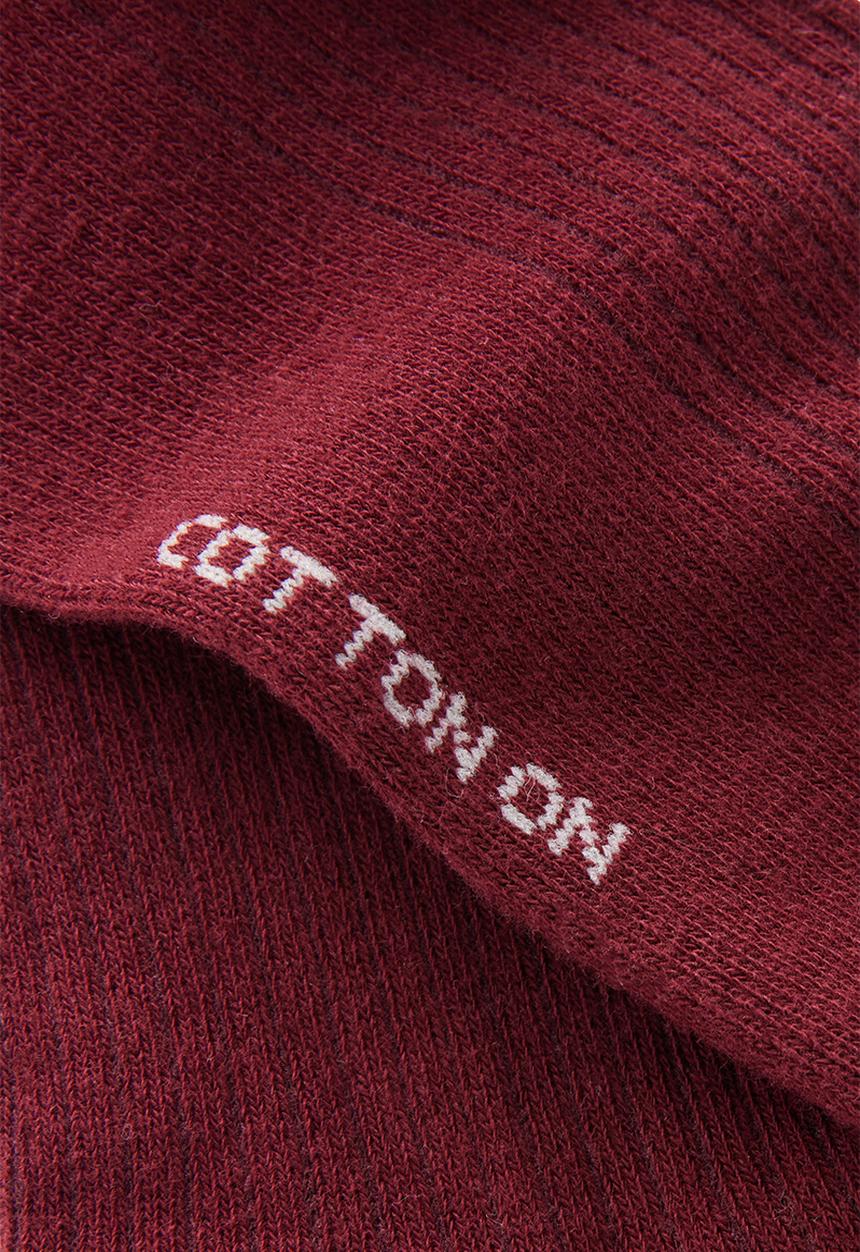 Cotton On - Rosette frill ribbed crew sock - sour cherry