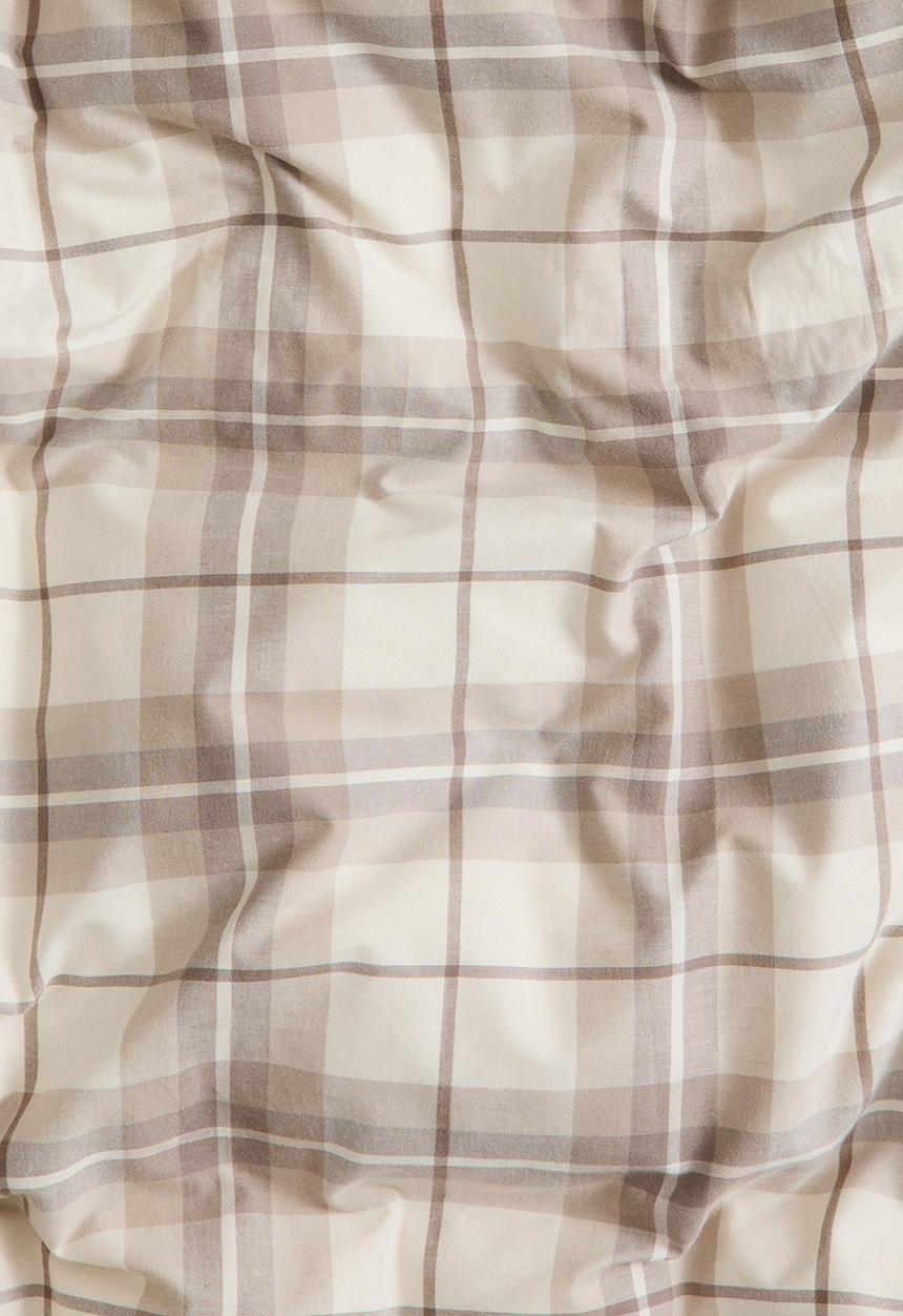 H&M - Flannel double/king duvet cover set - beige/checked