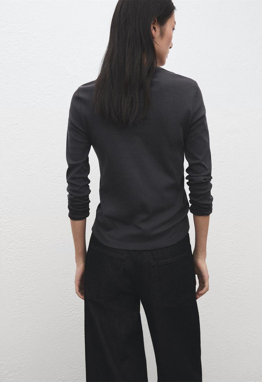 MANGO - T-shirt nisa - charcoal