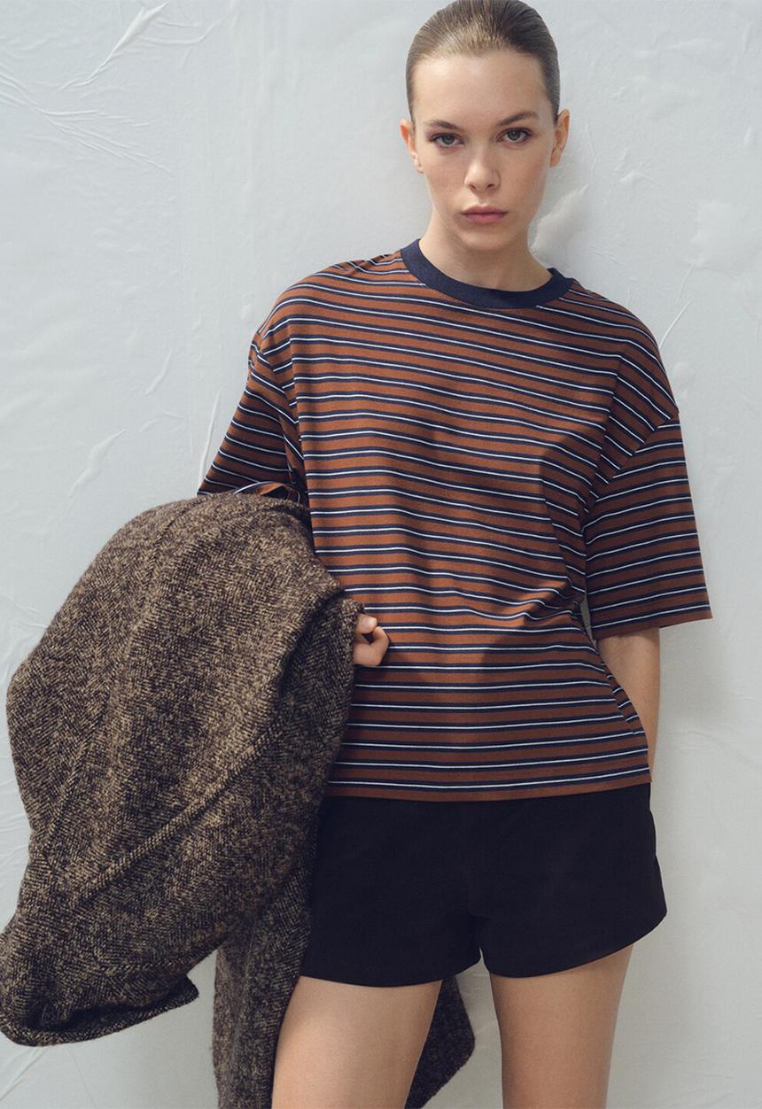 MANGO - T-shirt rali - rust/copper