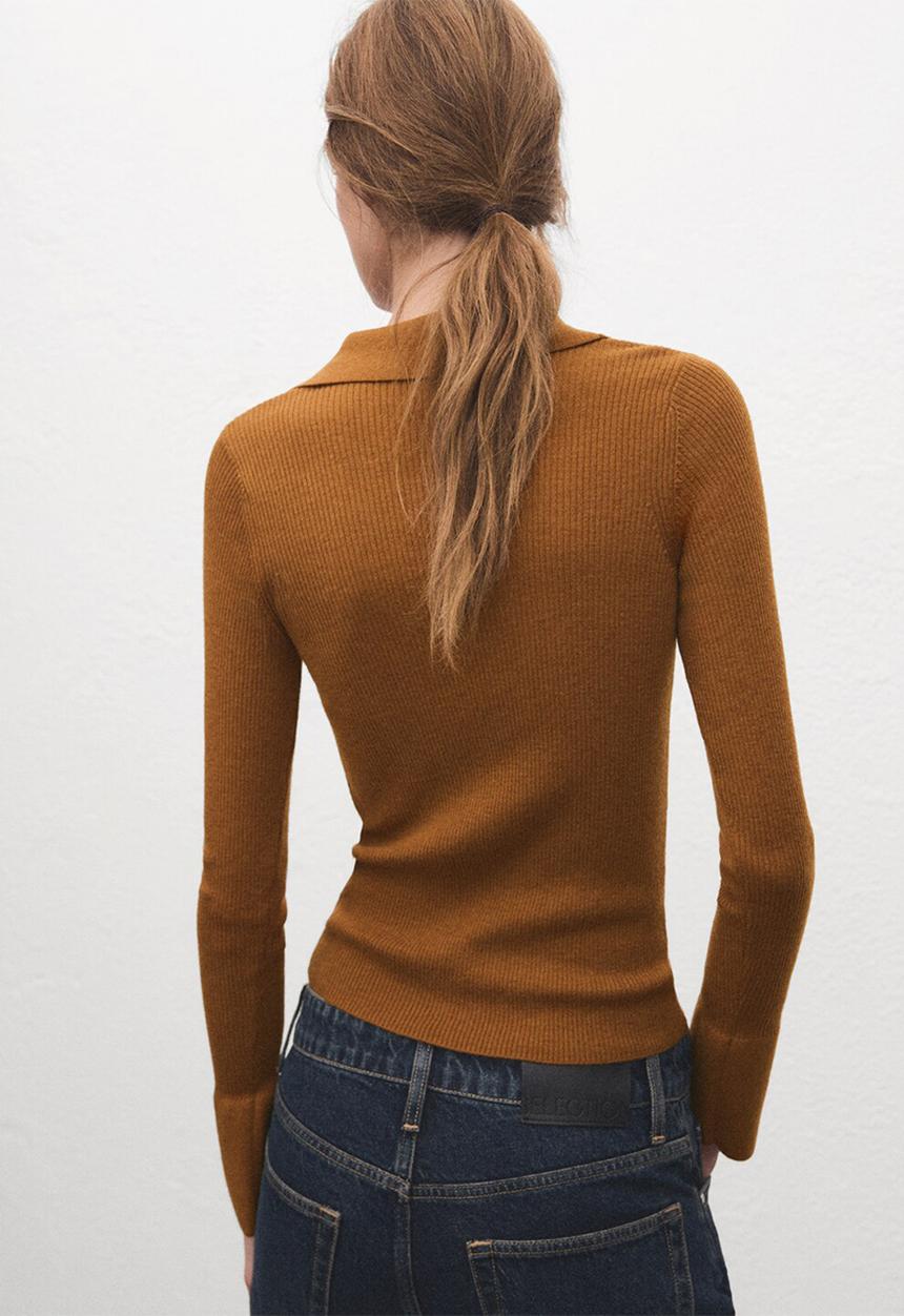 MANGO - Sweater yema - medium brown