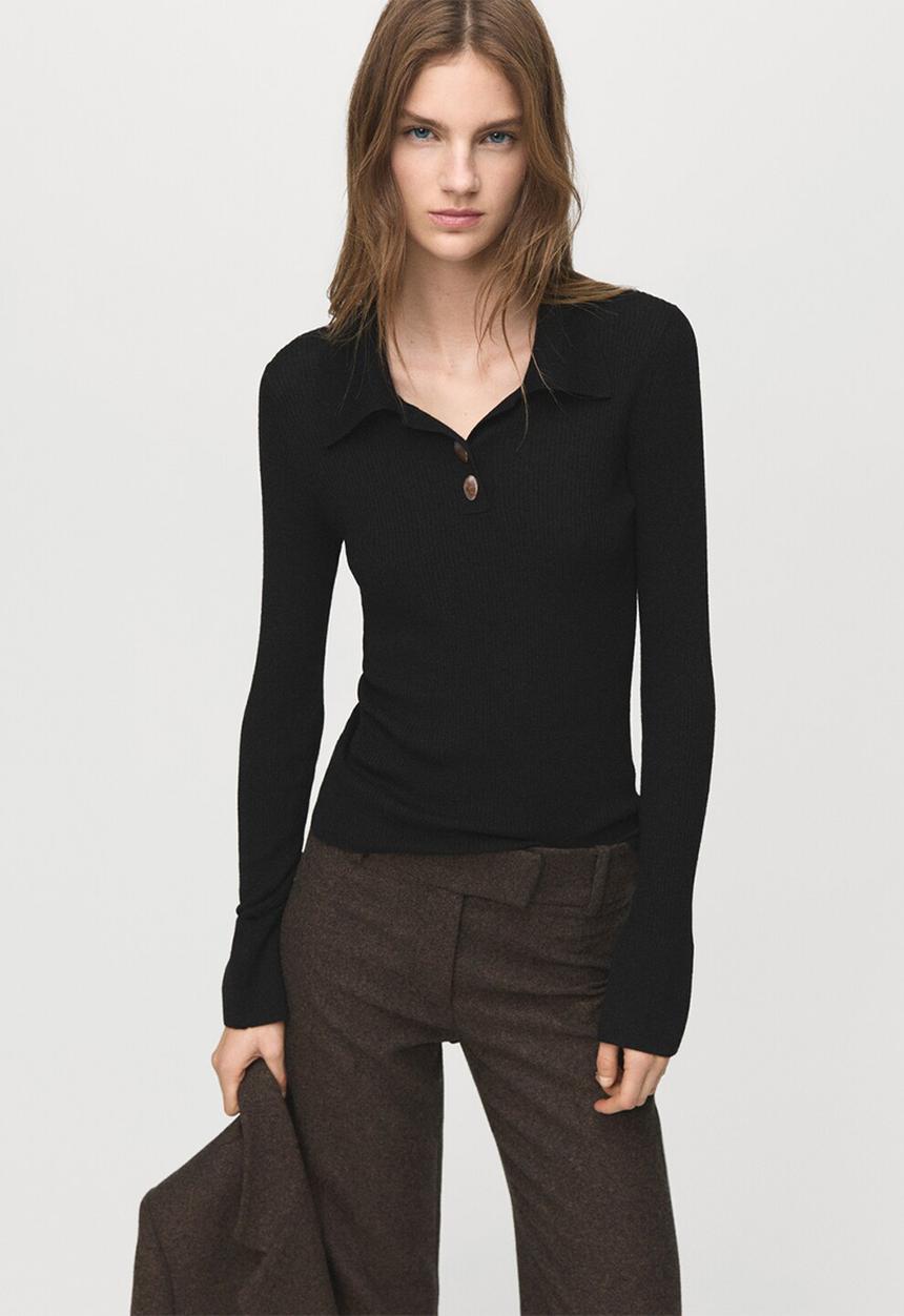 MANGO - Sweater yema - black