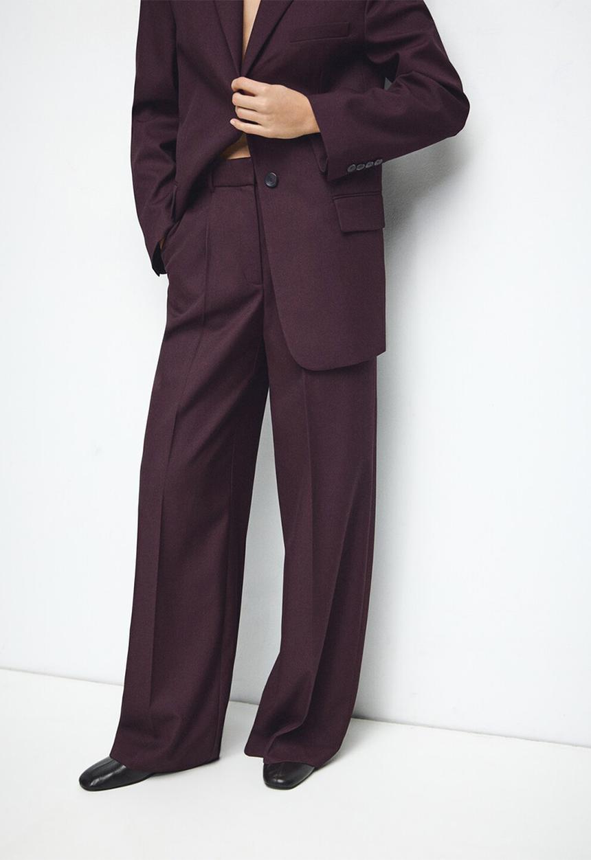 MANGO - Trousers hidra - dark red