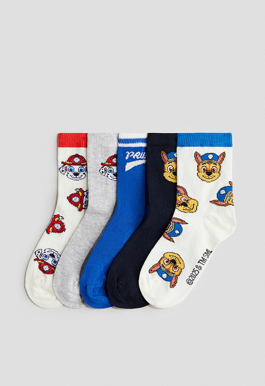 H&M - 5-Pack patterned socks - blue paw patrol