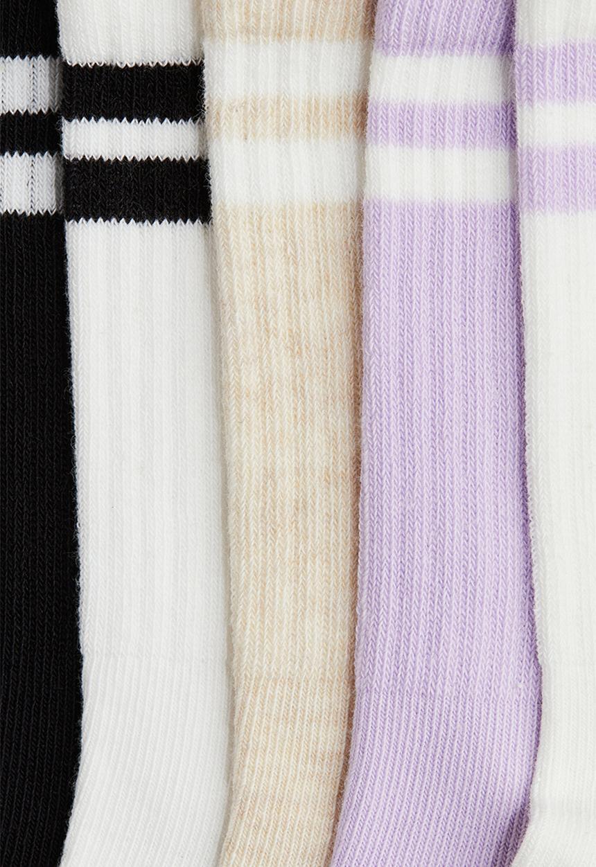 H&M - 5-pack socks - purple/white