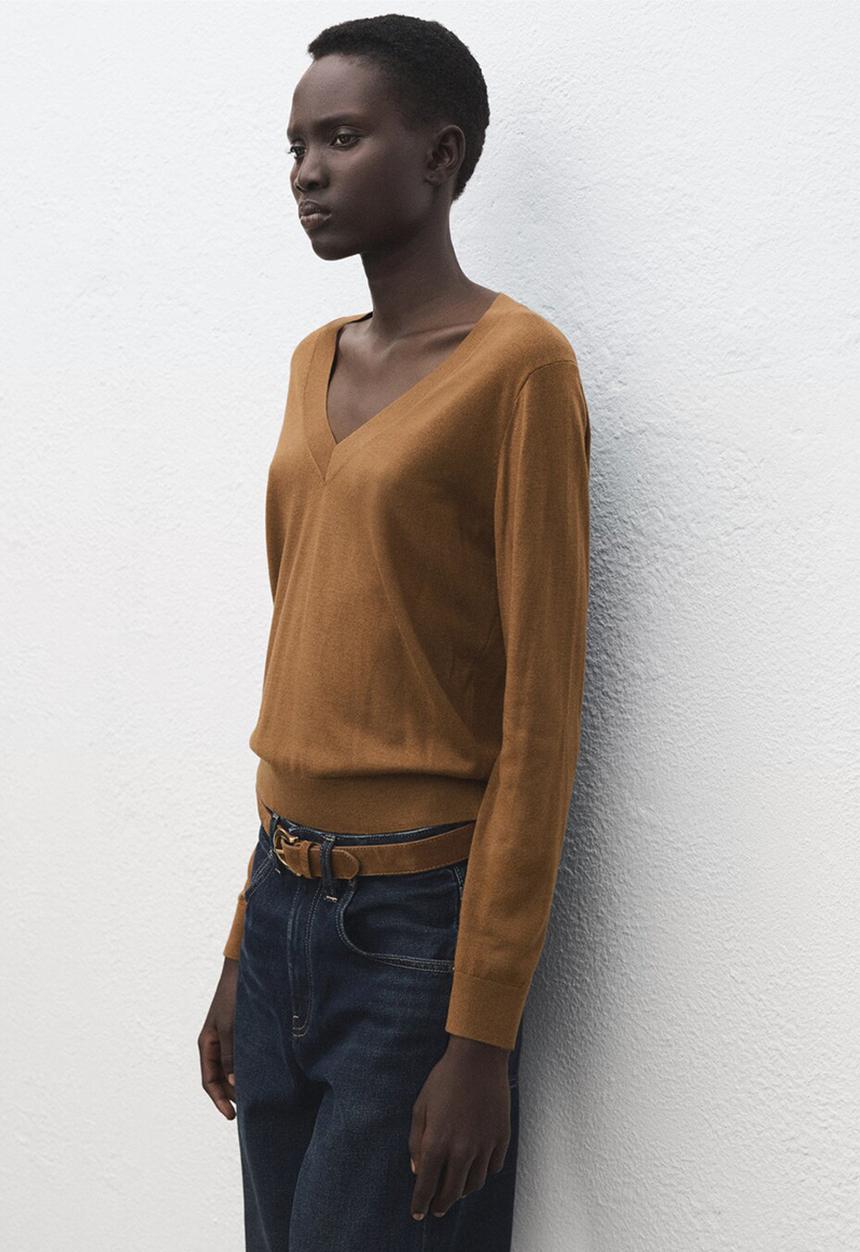 MANGO - Sweater luccav - medium brown