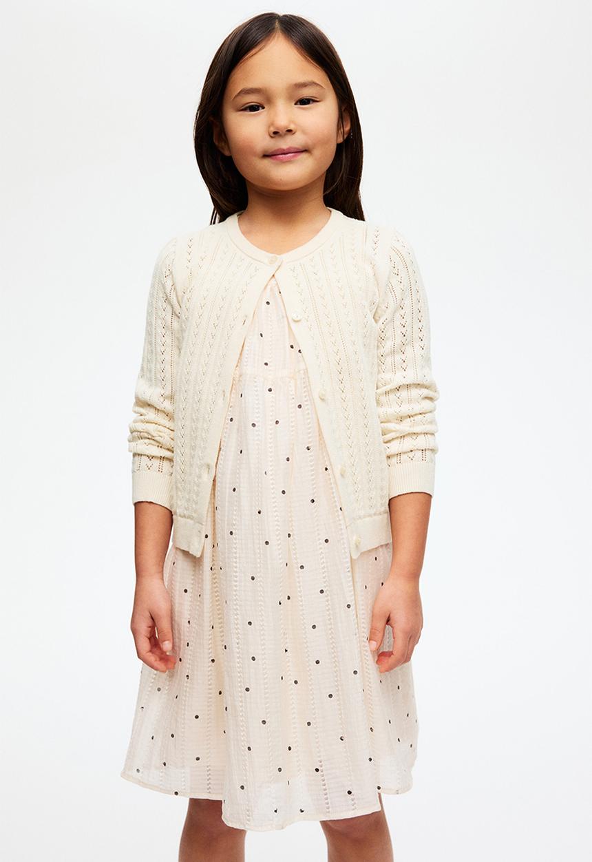 H&M - Pointelle-knit cotton cardigan - cream