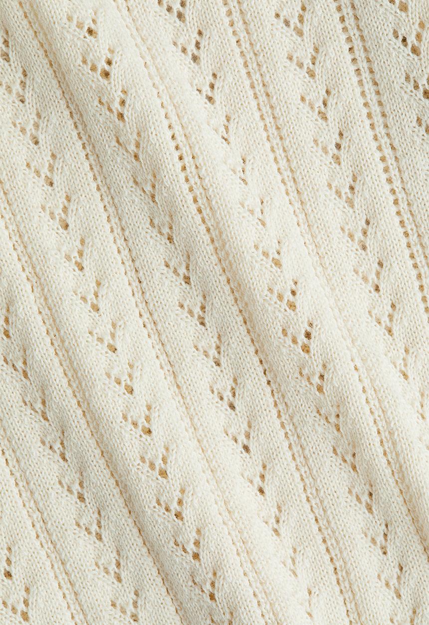 H&M - Pointelle-knit cotton cardigan - cream