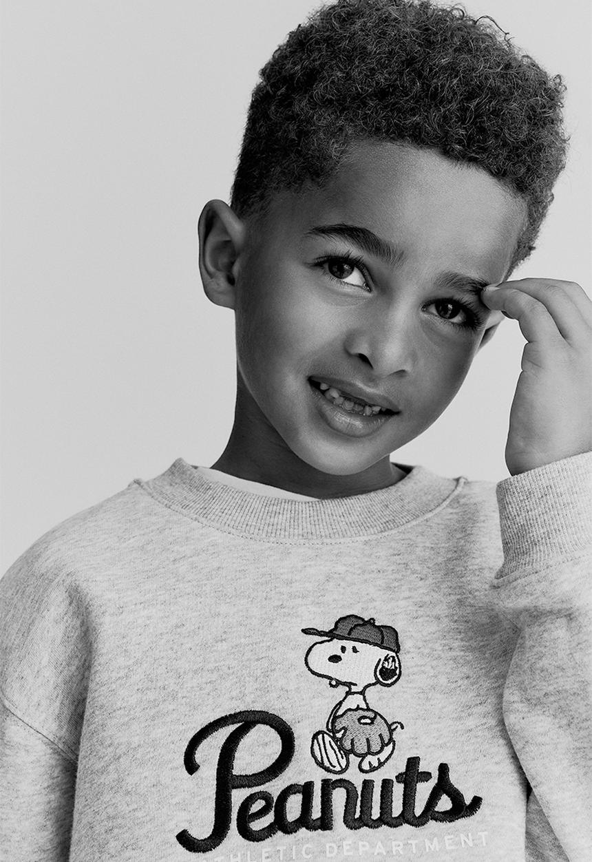 H&M - Oversized printed sweatshirt - light grey marl snoopy