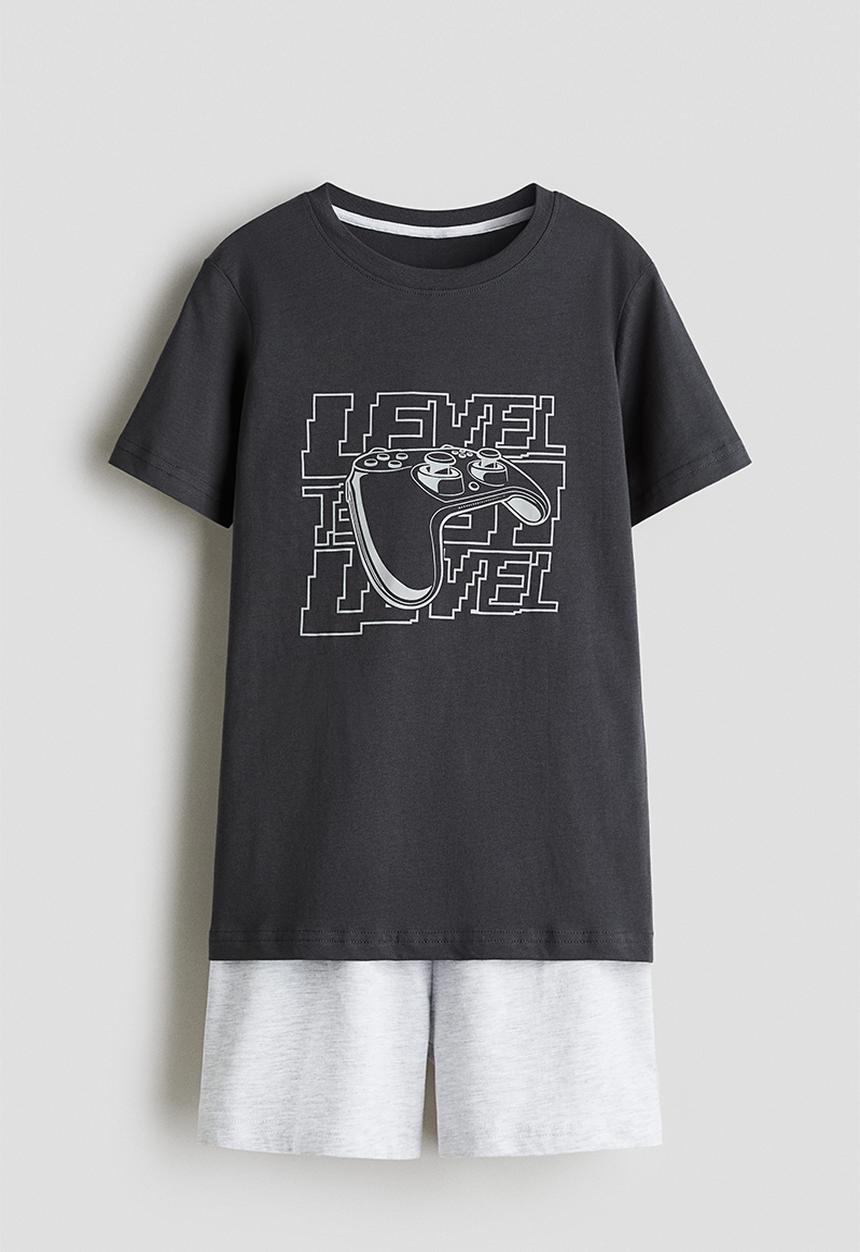 H&M - Cotton jersey pyjamas - grey/game controller