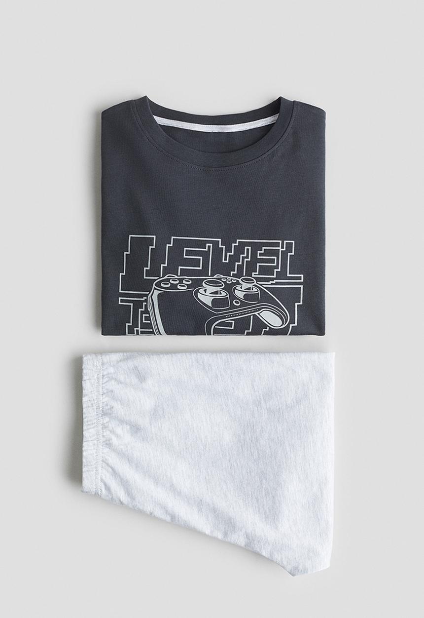 H&M - Cotton jersey pyjamas - grey/game controller