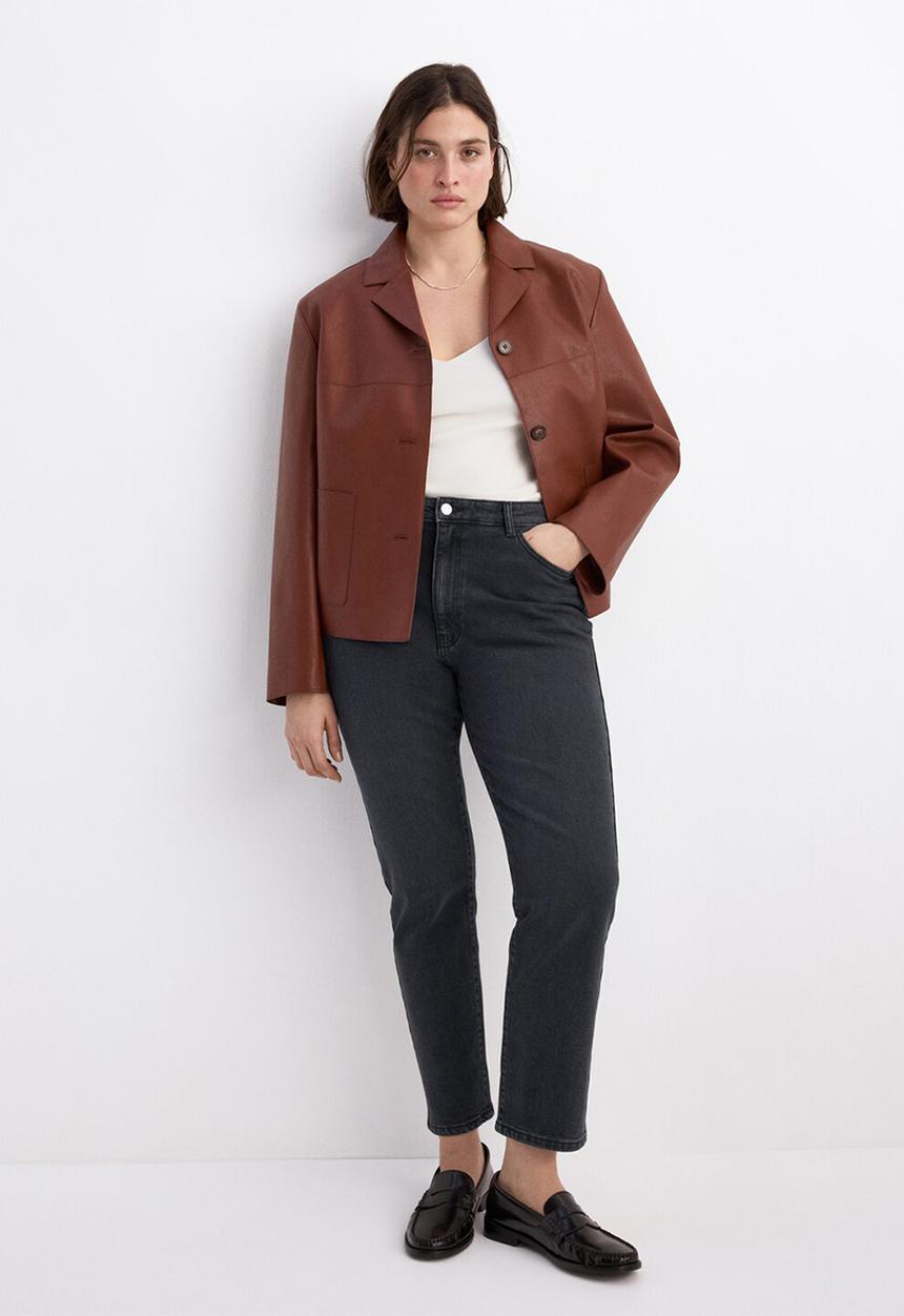 MANGO - Jeans claudia - open gray
