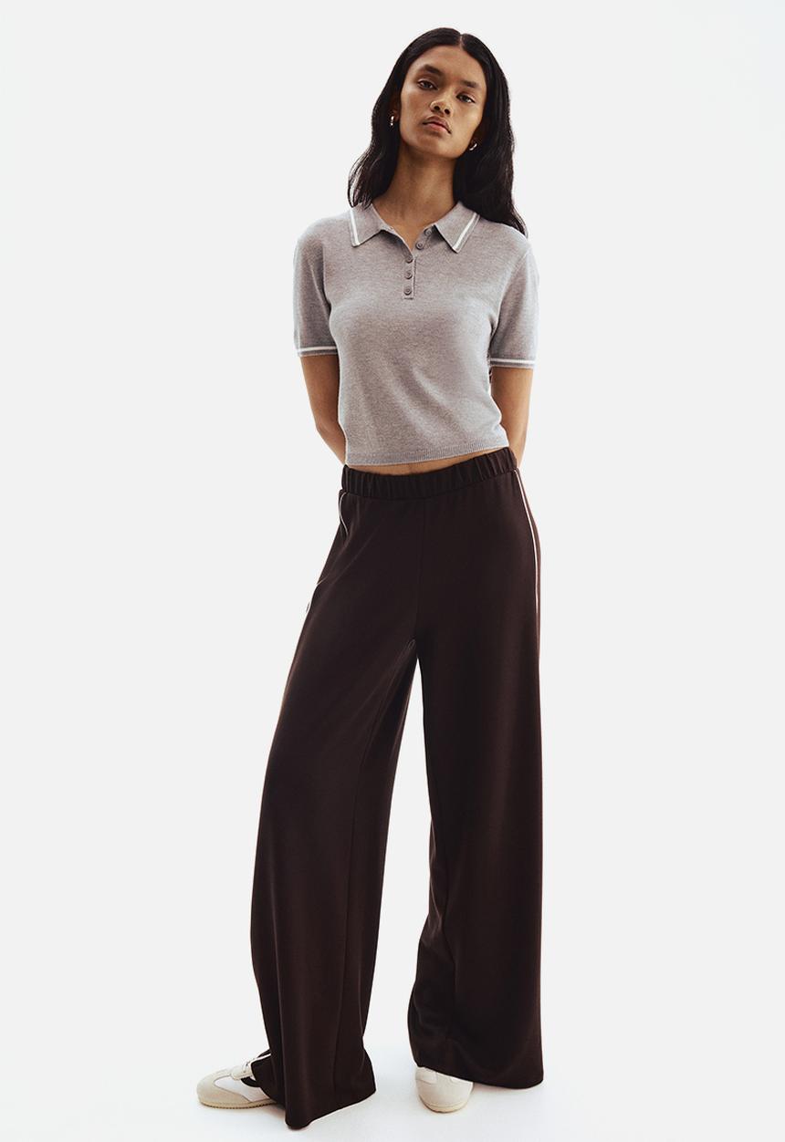 H&M - Wide pull-on trousers - dark brown