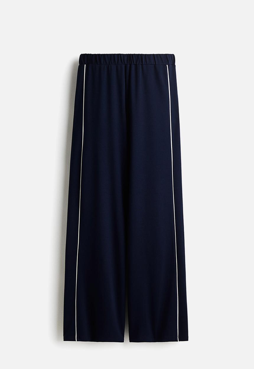 H&M - Wide pull-on trousers - navy blue
