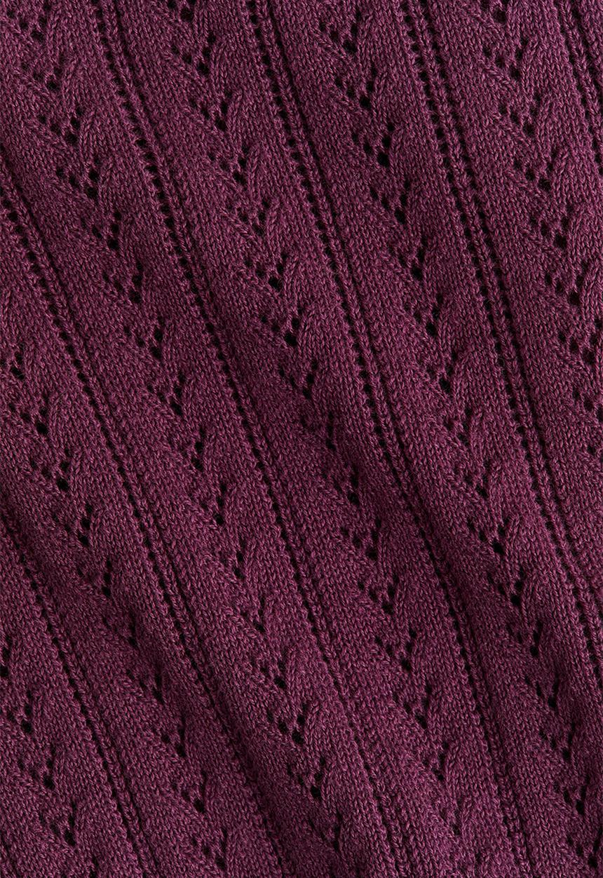 H&M - Pointelle-knit cotton cardigan - plum red 