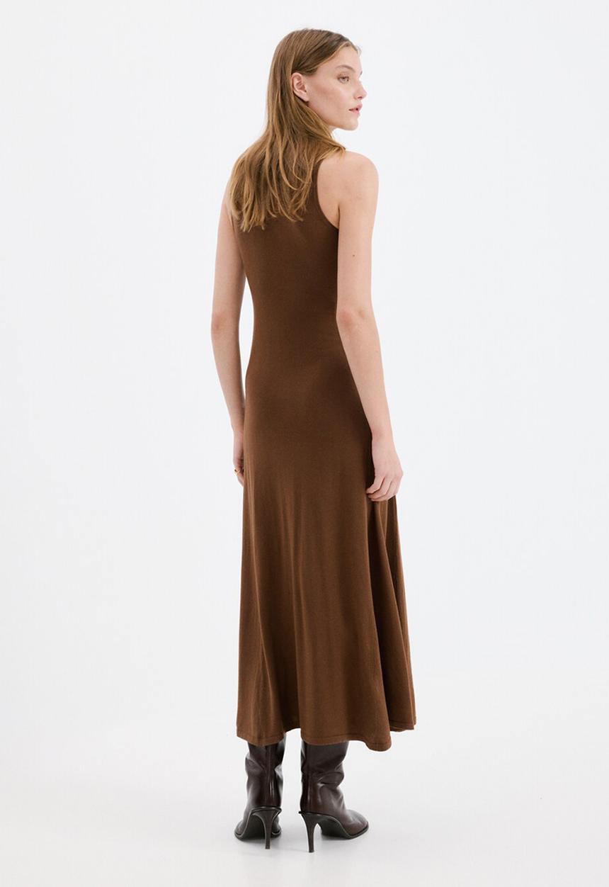 MANGO - Dress carrion - dark brown