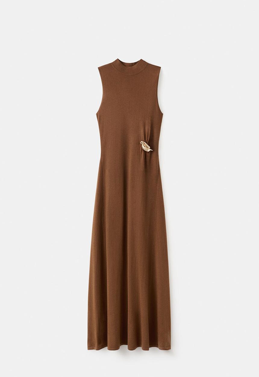 MANGO - Dress carrion - dark brown