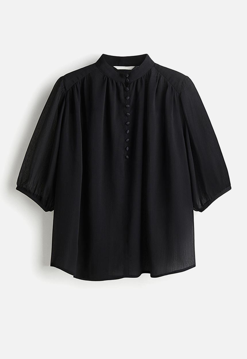 H&M - Crinkled blouse - black