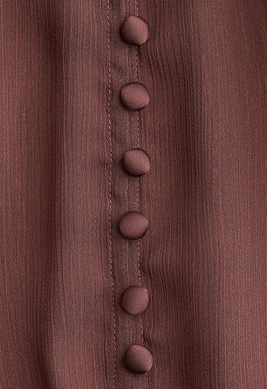 H&M - Crinkled blouse - burgundy