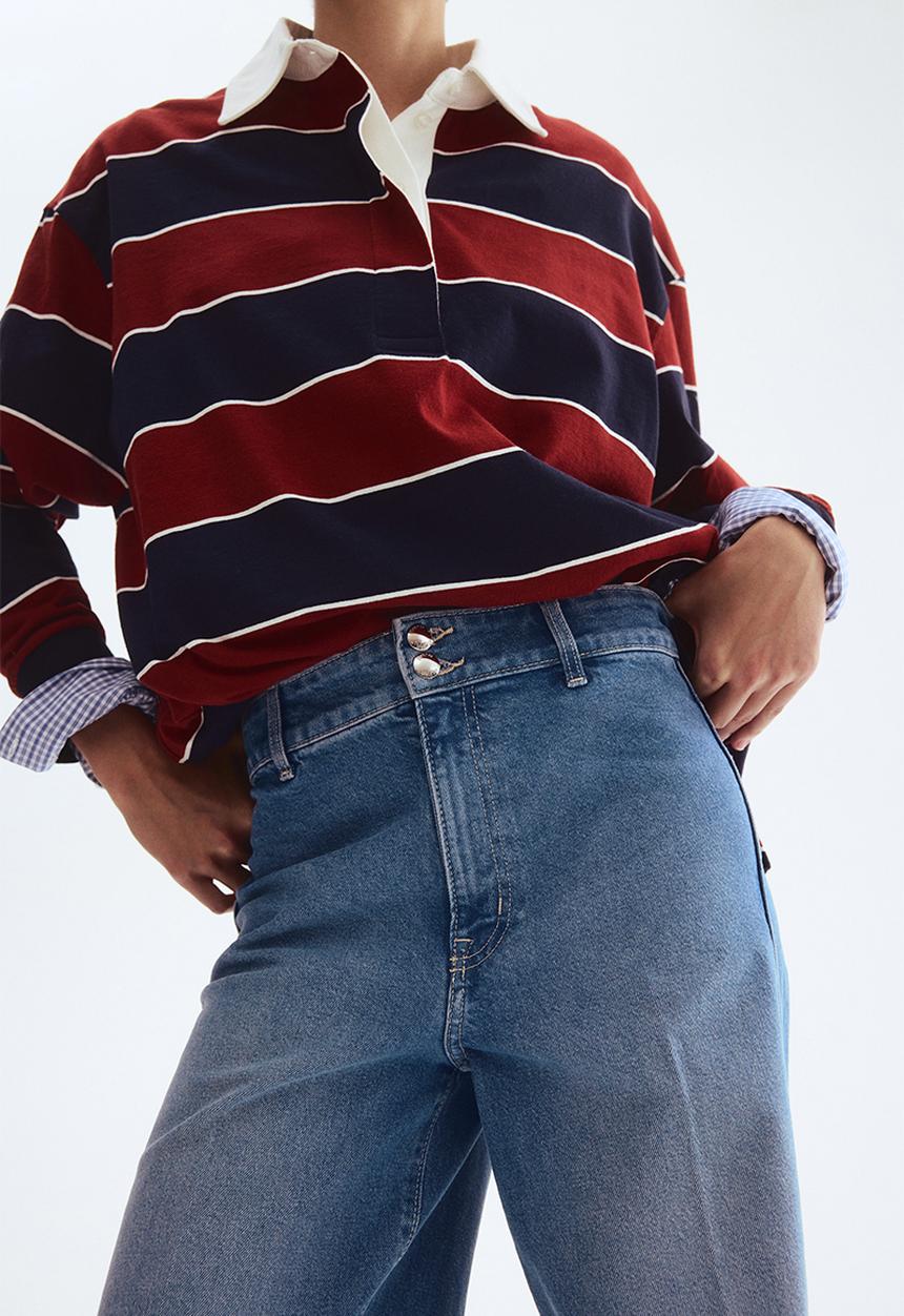 H&M - Wide high jeans - light denim blue