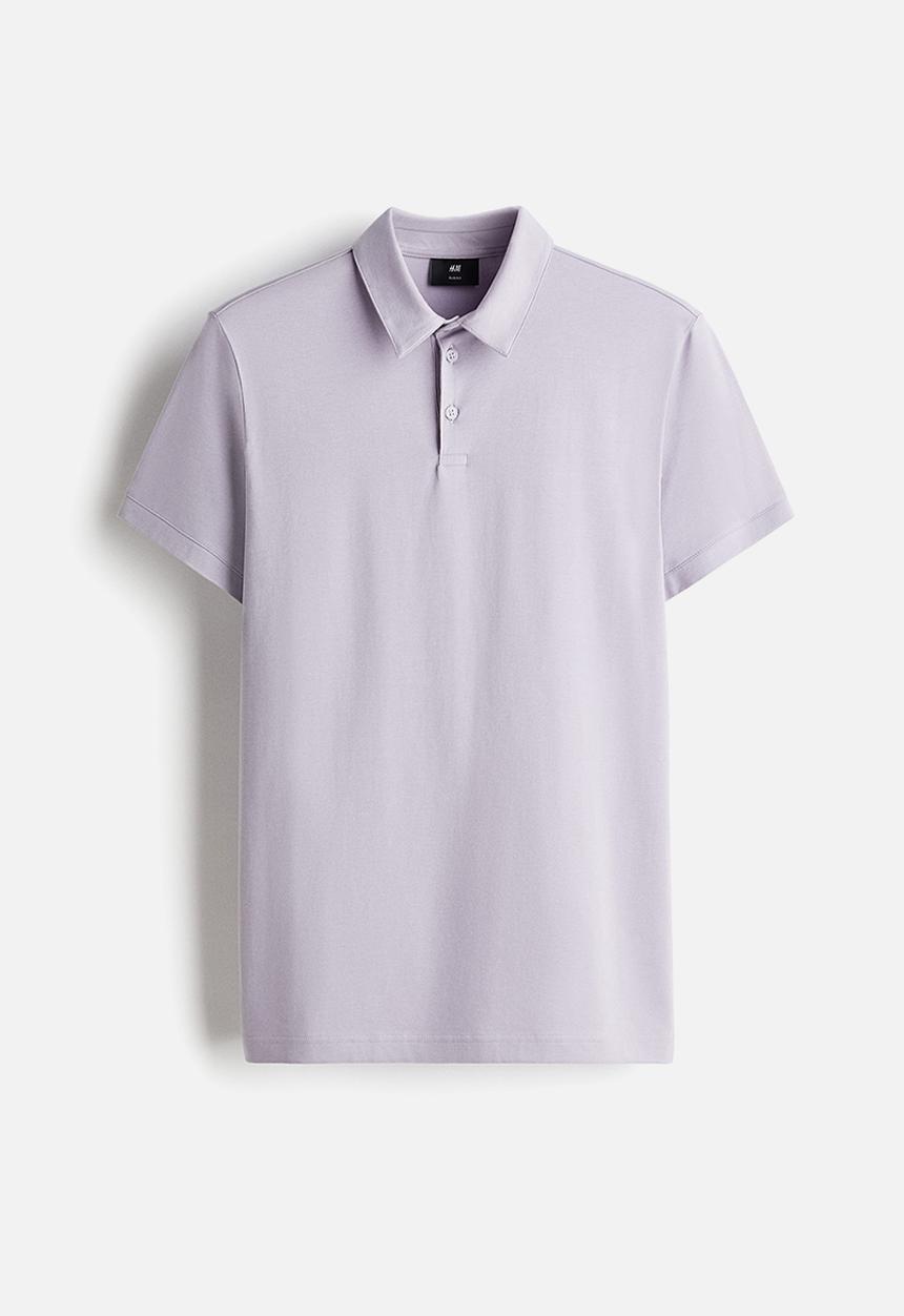 H&M - Slim fit polo shirt - light purple 