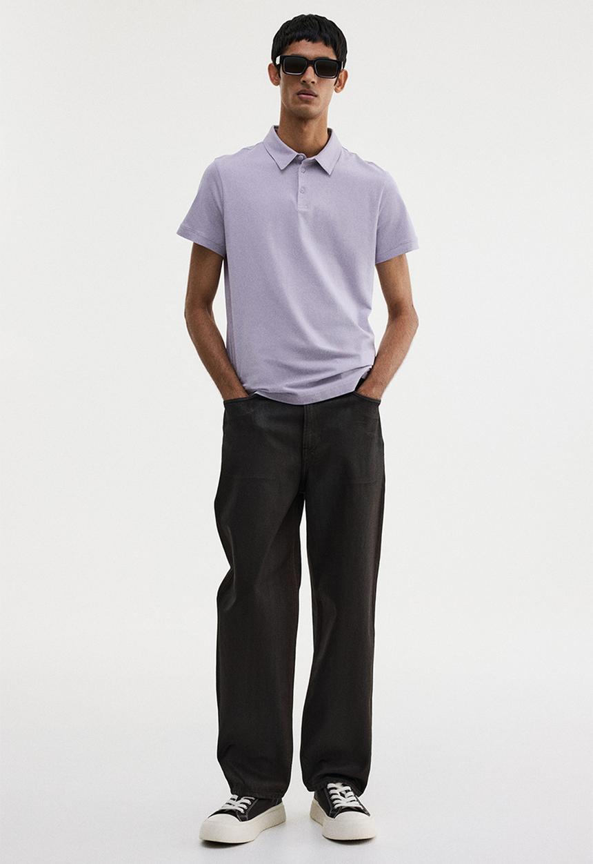 H&M - Slim fit polo shirt - light purple 