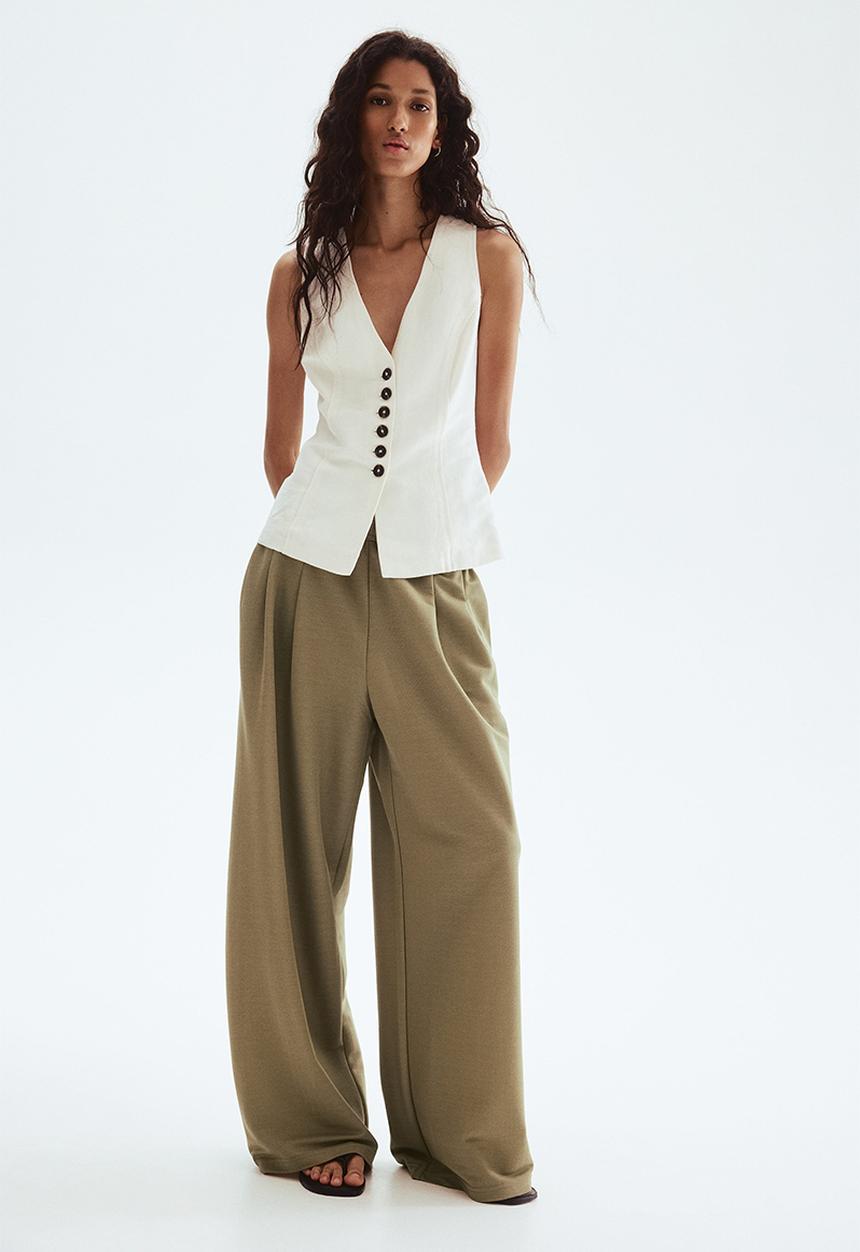 H&M - Pull-on trousers - khaki green