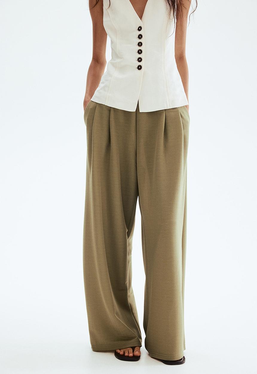 H&M - Pull-on trousers - khaki green