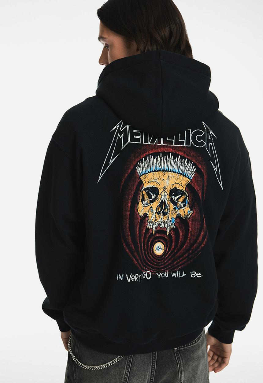 H&M - Loose fit hoodie - black/metallica 
