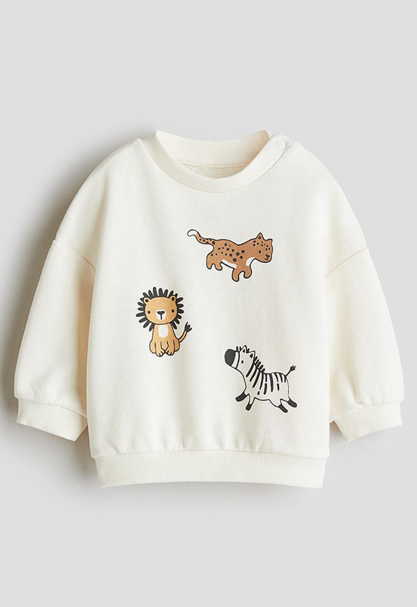 H&M - Printed sweatshirt - white wild animals