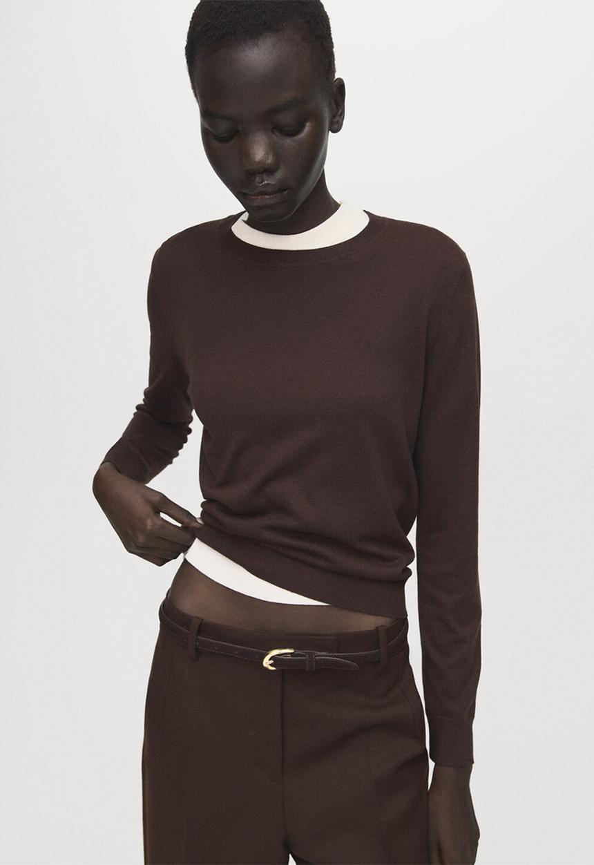 MANGO - Sweater lucca - dark brown