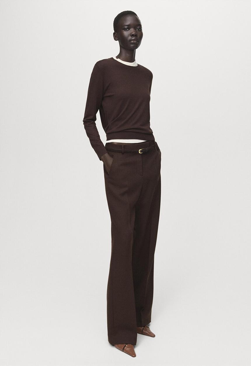 MANGO - Sweater lucca - dark brown