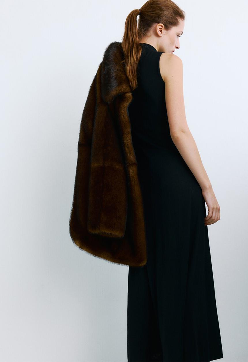 MANGO - Dress carrion - black
