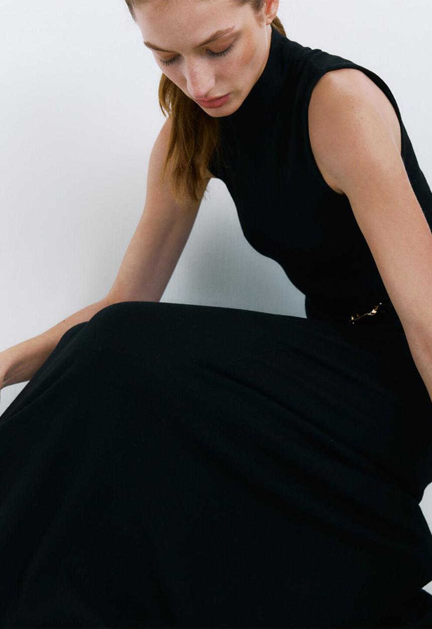 MANGO - Dress carrion - black