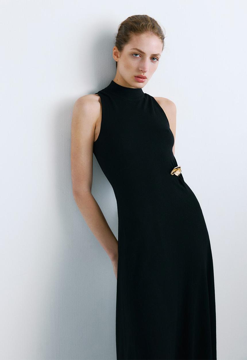 MANGO - Dress carrion - black