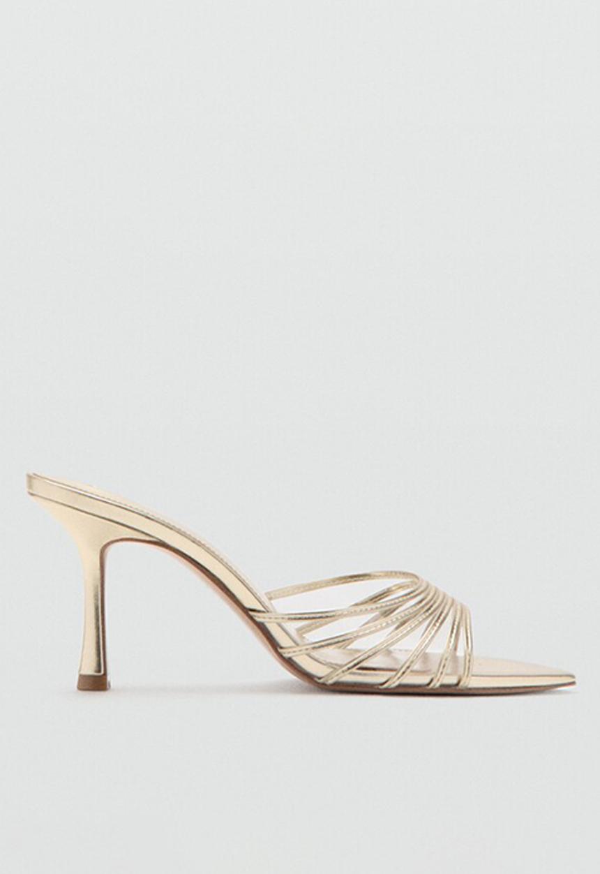 MANGO - Pepyst stiletto mule heel - gold