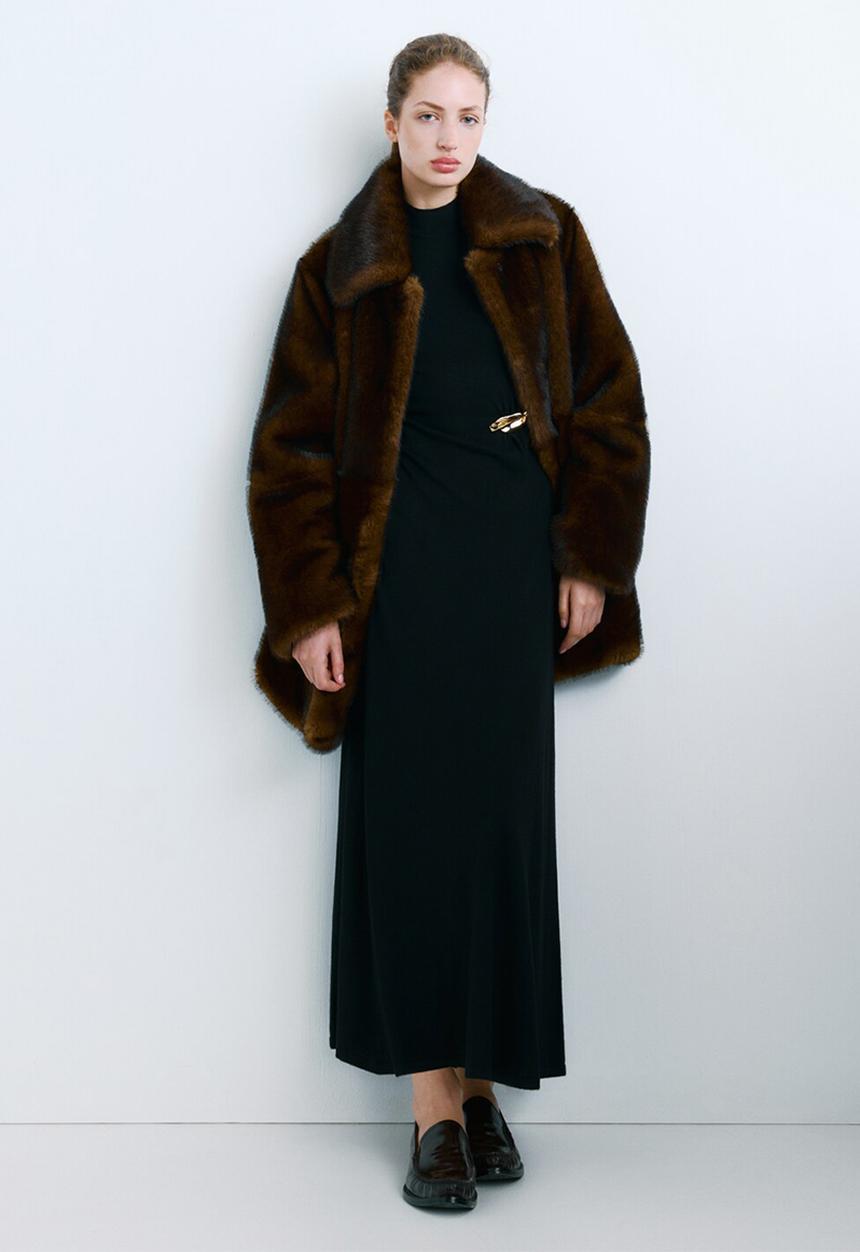MANGO - Dress carrion - black