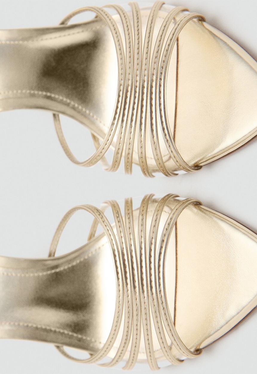 MANGO - Pepyst stiletto mule heel - gold