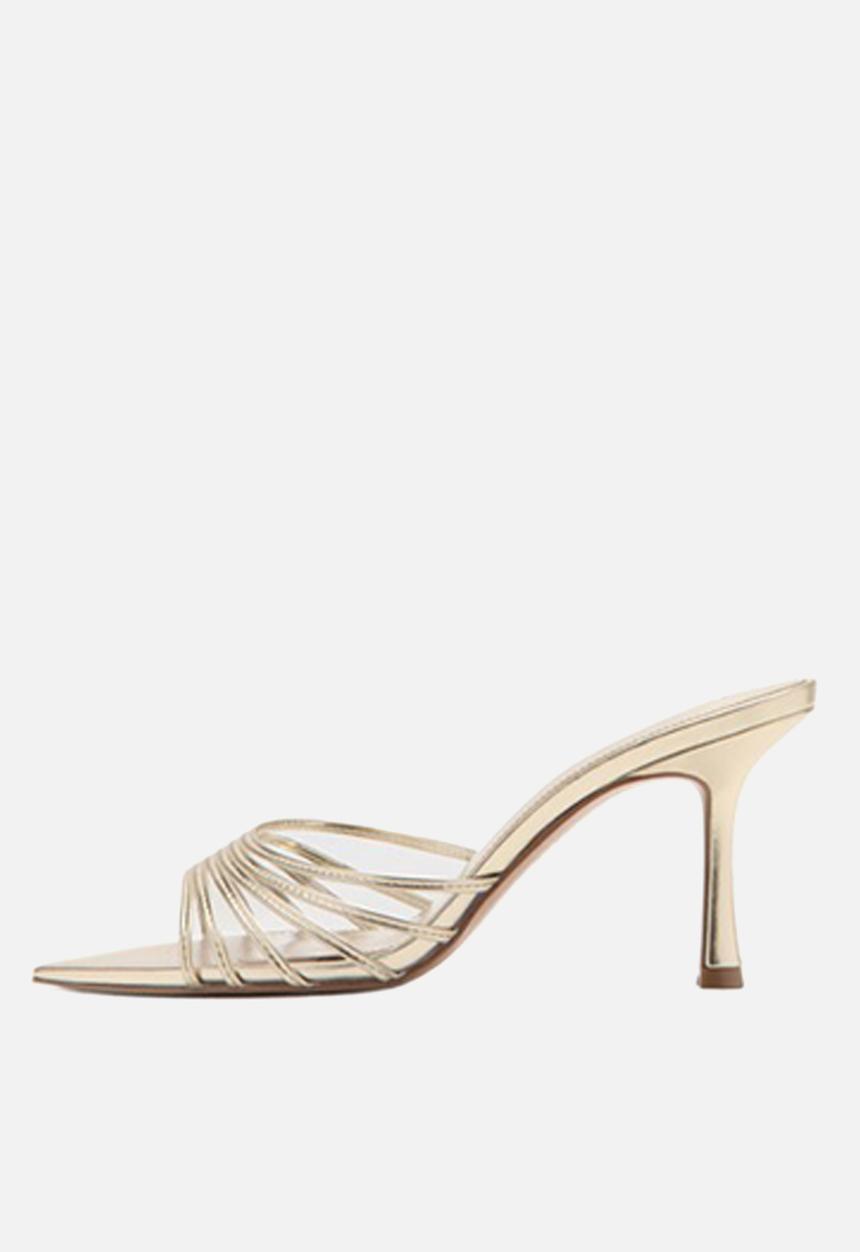 MANGO - Pepyst stiletto mule heel - gold