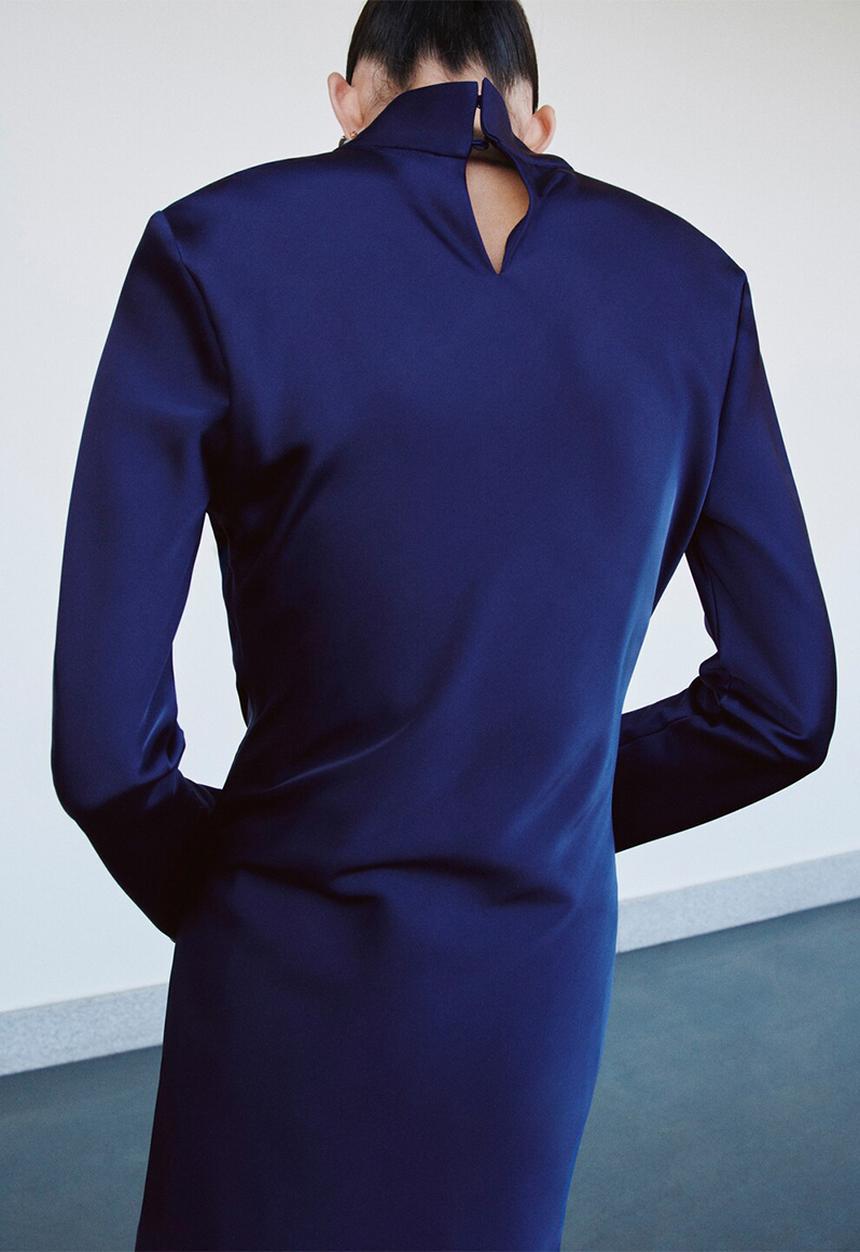 MANGO - Dress bronzo - medium blue