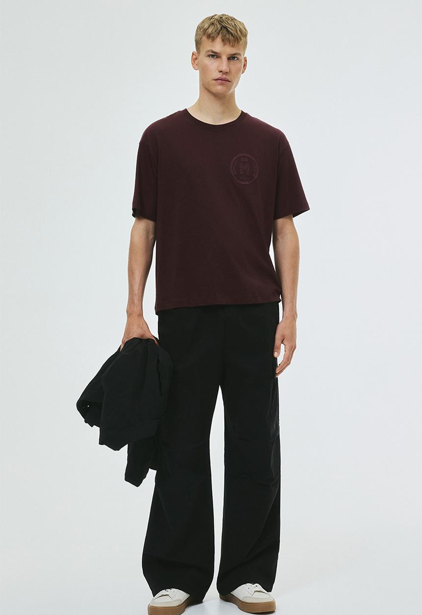 H&M - Loose fit printed T-shirt - plum