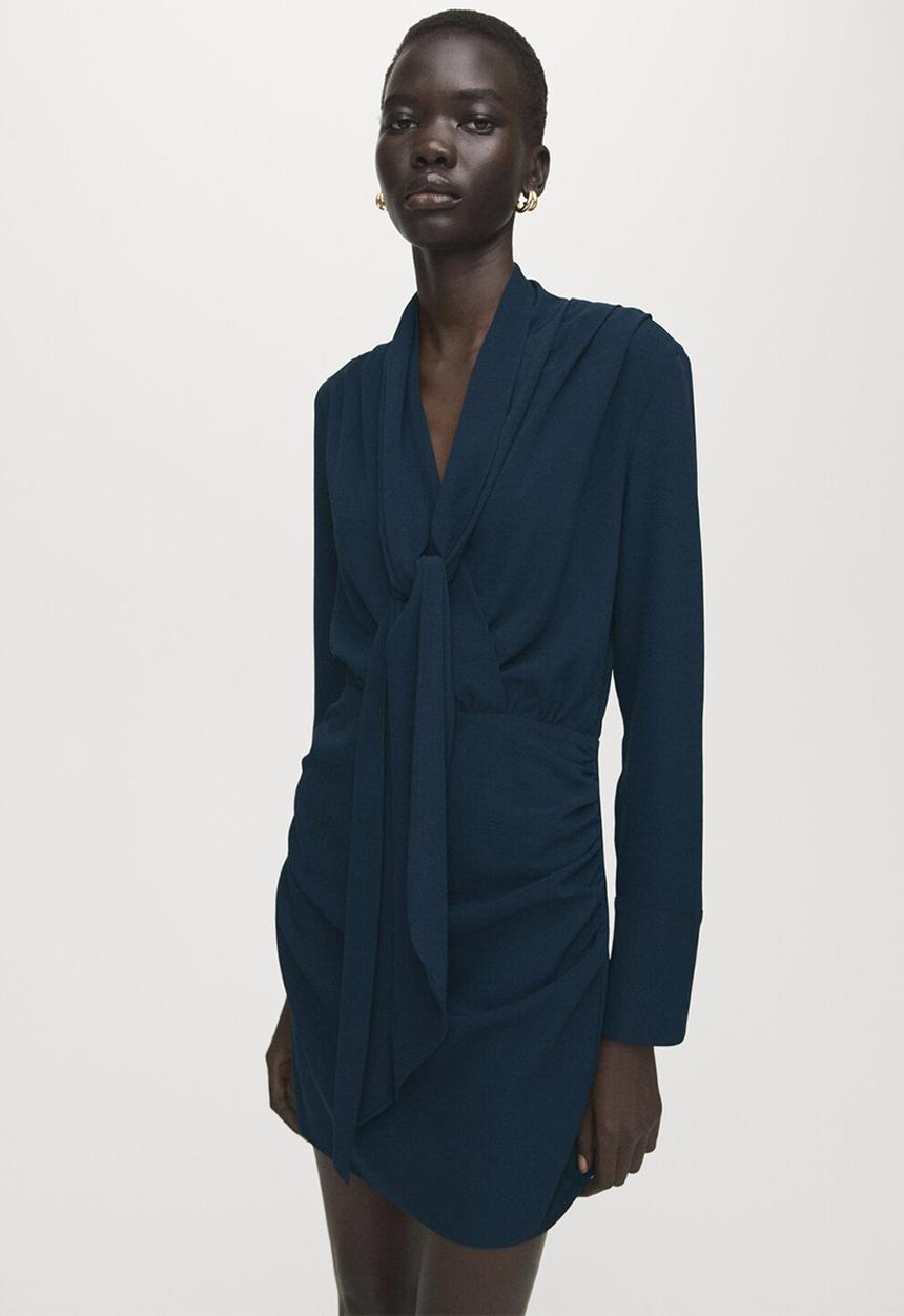 MANGO - Dress rosy - navy