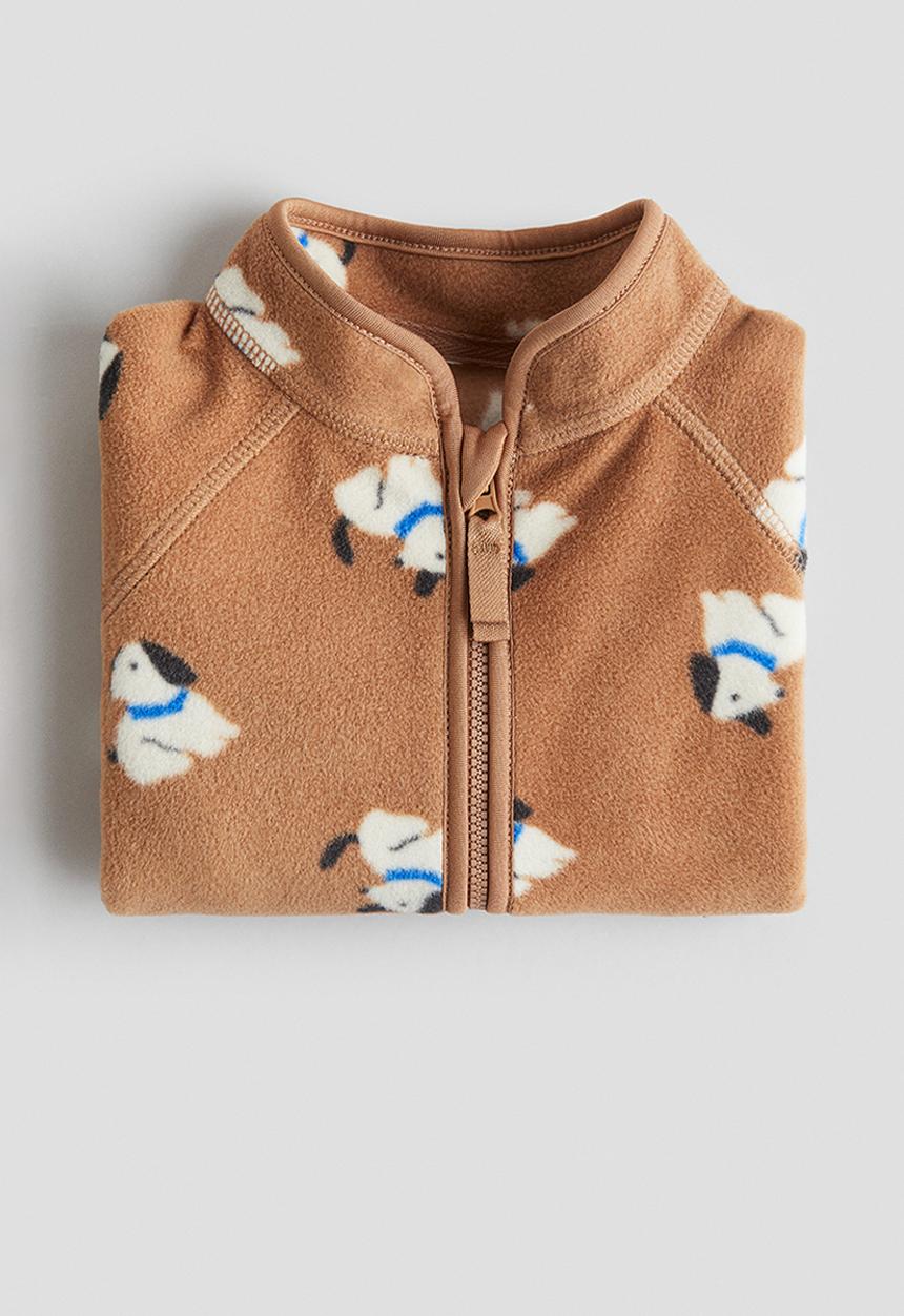 H&M - Fleece jacket - light brown dogs