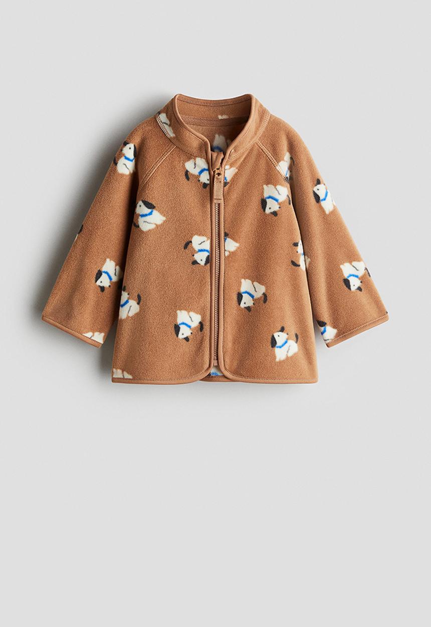 H&M - Fleece jacket - light brown dogs