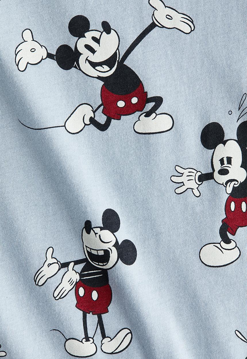 H&M - Printed T-shirt - light blue/mickey mouse