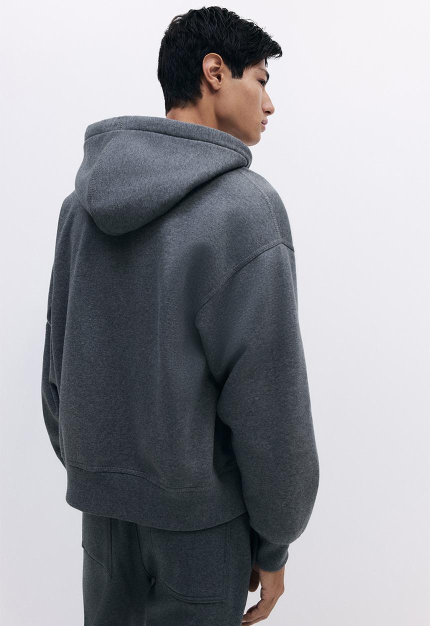 H&M - Oversized fit zip-through hoodie - grey