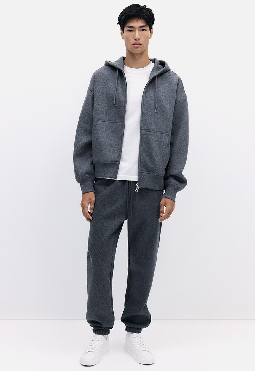 H&M - Oversized fit zip-through hoodie - grey