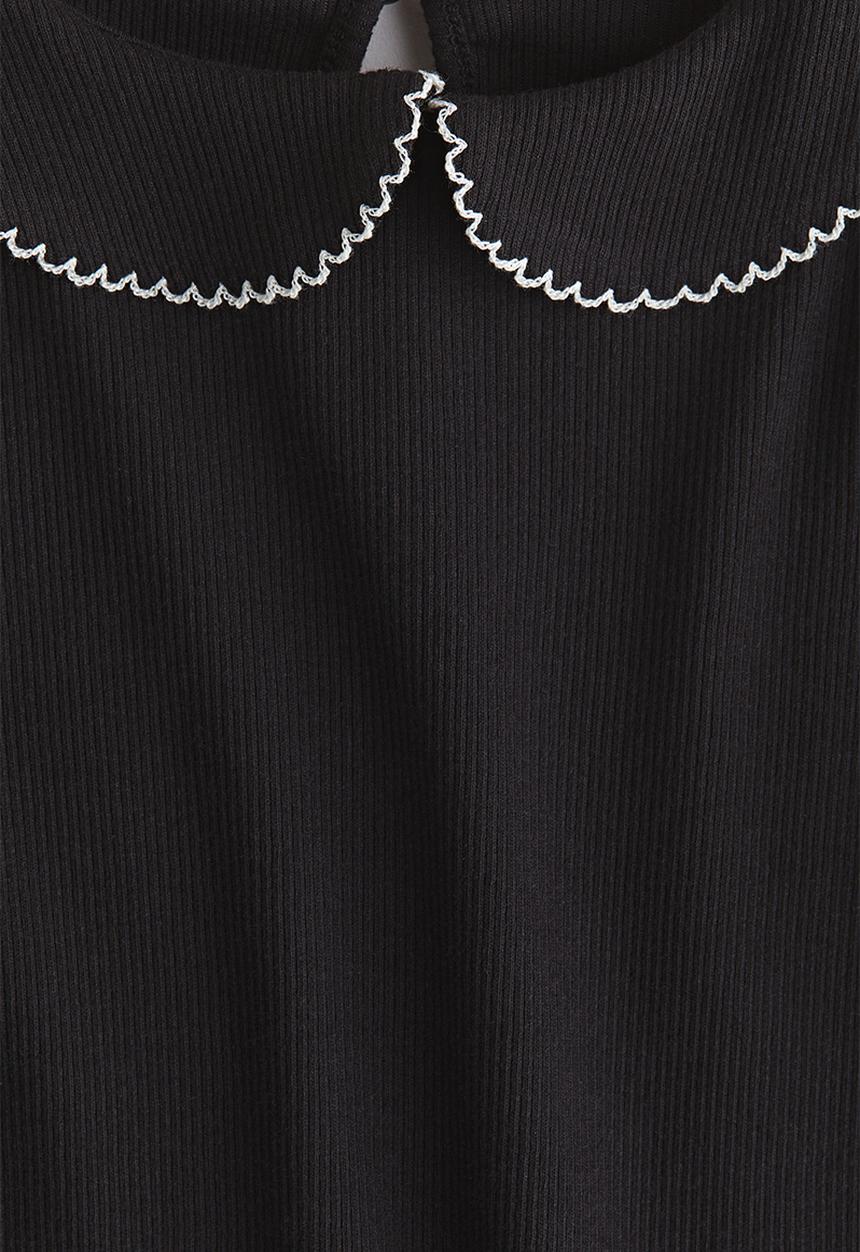 H&M - Collared jersey top - black